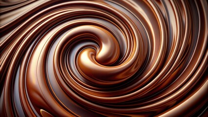 Poster - A stunning close-up of an intricate chocolate swirl design , chocolate, swirl, sweet, dessert, tempting