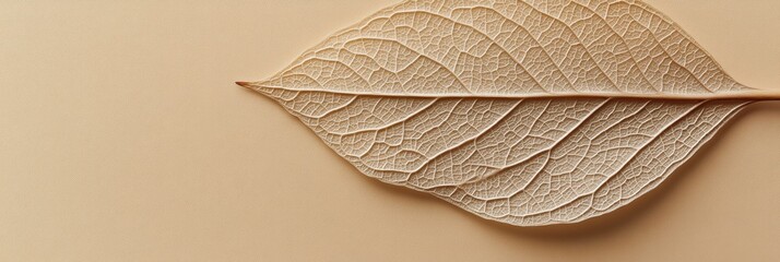 Poster - a single flower petal lies flat, revealing its detailed texture and intricate leaf veins. the soft b