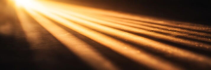 Poster - Radiant sun rays break through the darkness, illuminating the surrounding area with a warm glow. This striking contrast highlights the beauty of light against a deep black backdrop