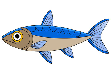 Herring Fish in Various Styles and Colors on White Background - Vector Art