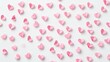 © Katty - A pattern of small pink hearts scattered on a white background, creating a playful and romantic design.