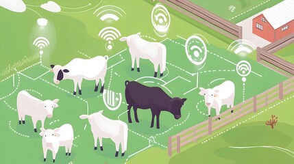 Poster - innovative graphic depicting smart feeding systems that leverage internet of things iot technology t