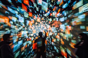 Poster - A cacophony of beeps and whirrs indicating the constant flow of information