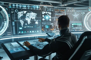 Fototapete - Futuristic software solutions anticipate user needs for proactive support