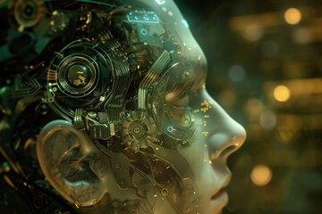 Fototapete - Futuristic software unlocks the potential of the human brain