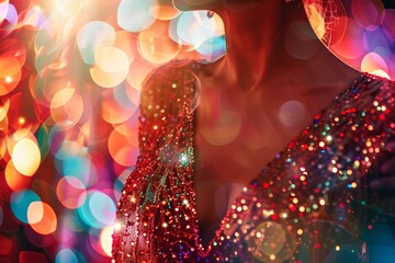 Poster - Glittering sequins and sparkles adorning glamorous disco attire
