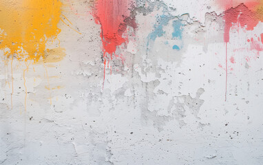 Wall Mural - a texture of a plain white wall with color spray paint