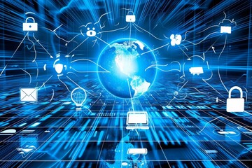 Fototapete - Integration of networking technologies enhances communication