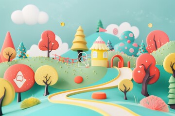 Aufkleber - Playful elements lend a sense of fun to the cute background