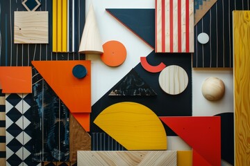 Aufkleber - Retro-inspired geometric shapes and bold color combinations
