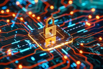 Fototapete - Symbolic representations enhance cyber security protocols
