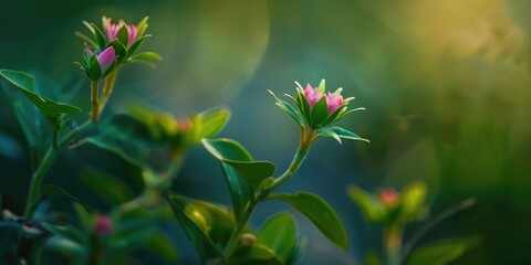 Wall Mural - Soft focus of Common Purslane Verdolaga Pigweed Little Hogwee