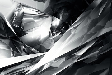 Poster - A black and white image of a jagged, angular design with a diamond pattern
