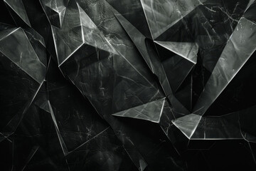 Poster - A black and white image of a jagged, angular design