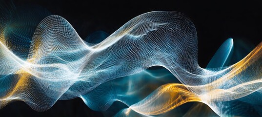 Poster - A cool, abstract digital wave pattern with a large text space 