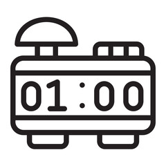 Wall Mural - alarm clock line icon