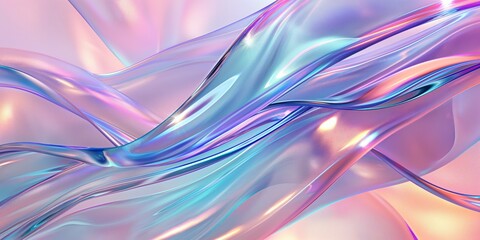 Canvas Print - A colorful, flowing piece of fabric with a metallic sheen. The colors are bright and vibrant, creating a sense of movement and energy. The image is abstract and artistic, with a dreamy