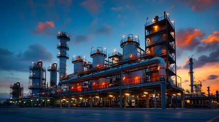 Large Natural Gas Processing Plant with Multiple Tanks | Industrial Infrastructure for Energy Production and Distribution