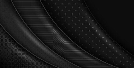 Poster - curve abstract geometric black design with pattern background brochure website flyer certificate presentation landing page template banner