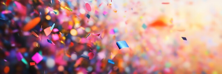 Poster - Vibrant confetti fills the air, casting a colorful display during a lively celebration, enhancing the joyful atmosphere of the event