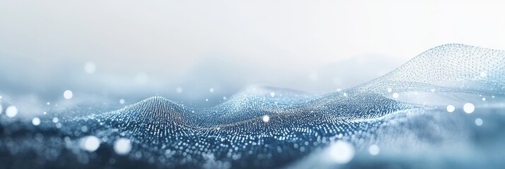Fototapete - This minimalist abstract background features intricate network lines and dots that beautifully represent data connectivity, creating a calm and engaging visual experience