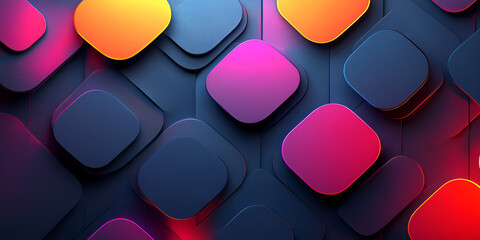 Poster - Colorful abstract shapes and patterns creating a vibrant background design visually engaging and modern in appearance