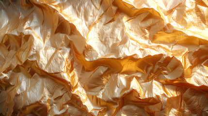 Aufkleber - Crumpled Metallic Soft Gold Paper | Luxurious Texture for Elegant and Creative Designs