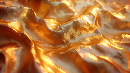 Aufkleber - Crumpled Metallic Soft Gold Paper | Luxurious Texture for Elegant and Creative Designs