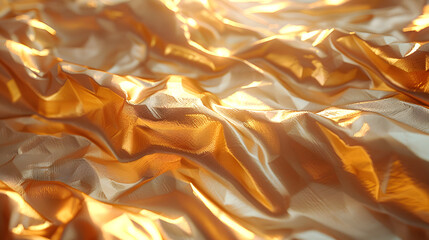 Aufkleber - Crumpled Metallic Soft Gold Paper | Luxurious Texture for Elegant and Creative Designs