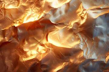 Aufkleber - Crumpled Metallic Soft Gold Paper | Luxurious Texture for Elegant and Creative Designs