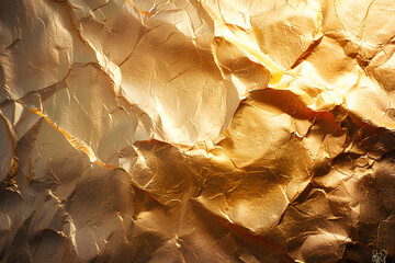 Aufkleber - Crumpled Metallic Soft Gold Paper | Luxurious Texture for Elegant and Creative Designs
