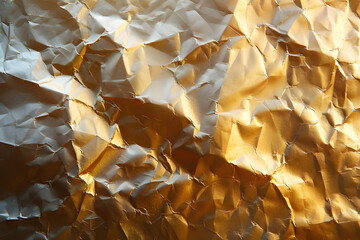 Aufkleber - Crumpled Metallic Soft Gold Paper | Luxurious Texture for Elegant and Creative Designs