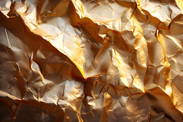 Aufkleber - Crumpled Metallic Soft Gold Paper | Luxurious Texture for Elegant and Creative Designs