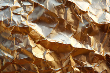 Aufkleber - Crumpled Metallic Soft Gold Paper | Luxurious Texture for Elegant and Creative Designs