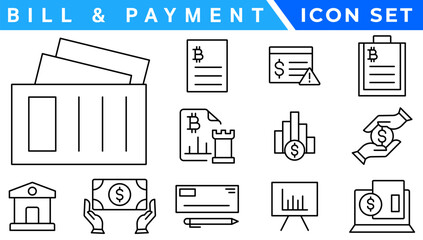 Poster - Bill And Payment Method icon. Bill Pay, Cash Wallet, Quick Pay, Card Swipe, Easy Bills, Pay Right, Digital Cash, Secure Pay, Bill Ease, Coin Wallet