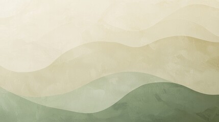 Poster - Minimal and modern abstract background with wavy shapes in soothing green and beige tones. Perfect for banners. Posters. Flyers. And websites. Trendy and luxurious style for a calm and relaxing vibe