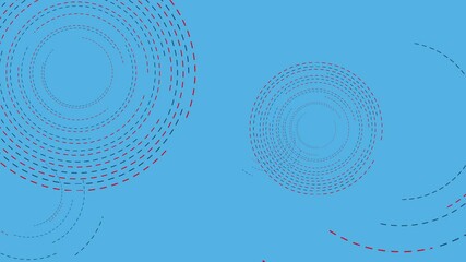 Poster - 4k Loopable Animation Lust & Indigo Orange Color Dotted Circles Motion with Picton Blue Color Background - Unlimited Seamless Loopable Animation Background Video

