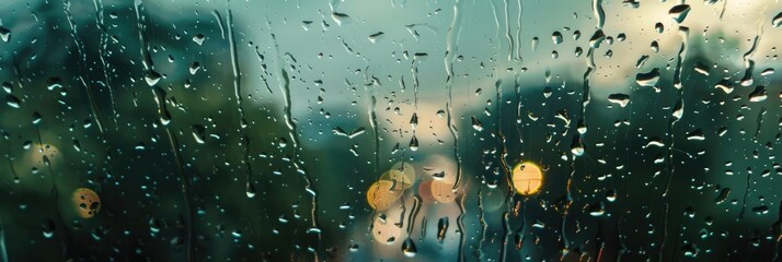 Poster - Raindrops on the glass surface