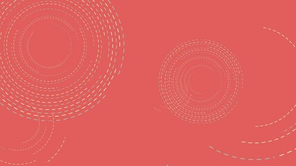 Poster - 4k Loopable Animation Pale Spring Bud & Opal Color Dotted Circles Motion with Terra Cotta Color Background - Unlimited Seamless Loopable Animation Background Video