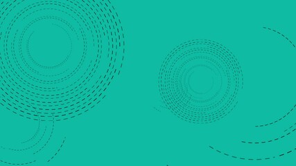Poster - 4k Loopable Animation Dark Green & Midnight Green Color Dotted Circles Motion with Persian Green Color Background - Unlimited Seamless Loopable Animation Background Video