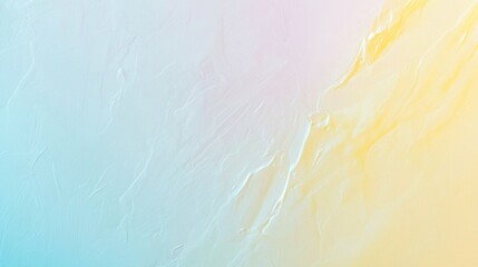 Poster - Abstract background with brushstrokes creating a textured effect, featuring a gradient of pastel yellow and blue colors, ideal for design projects