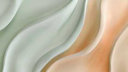 Poster - Abstract background with smooth pastel color waves flowing and overlapping, creating a sense of elegance and sophistication