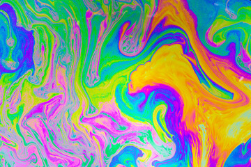 Wall Mural - psychedelic multicolored background abstract. rainbow colors. patterns background. photo macro shot 