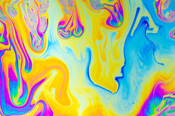 Wall Mural - psychedelic multicolored background abstract. rainbow colors. patterns background. photo macro shot 