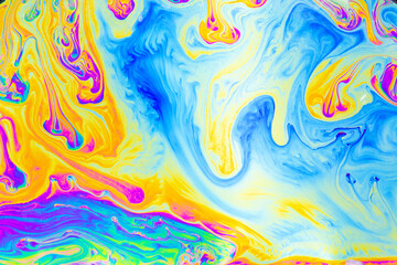 Wall Mural - psychedelic multicolored background abstract. rainbow colors. patterns background. photo macro shot 
