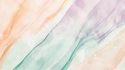 Wall Mural - Abstract background with watercolor texture in pastel colors, featuring orange, green and purple tones blending together