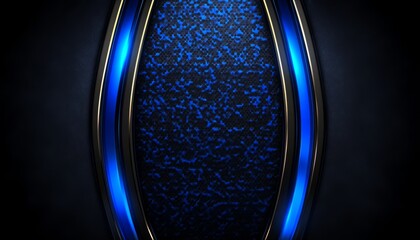 Wall Mural - Abstract Background with Blue Neon and Black Textured Frame