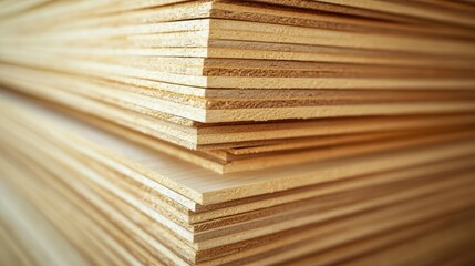 A close-up shot of a stack of chipboard sheets.