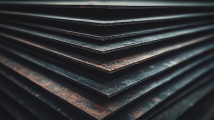 A close-up of a stack of chipboard sheets.