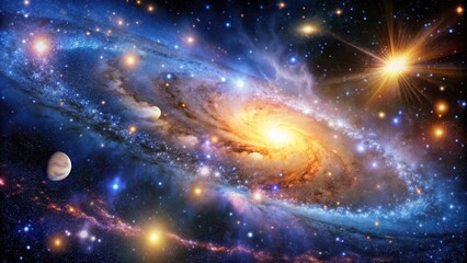 Wall Mural - A beautiful background with stars and galaxies in space, galaxy, stars, universe, cosmic, black hole, nebula